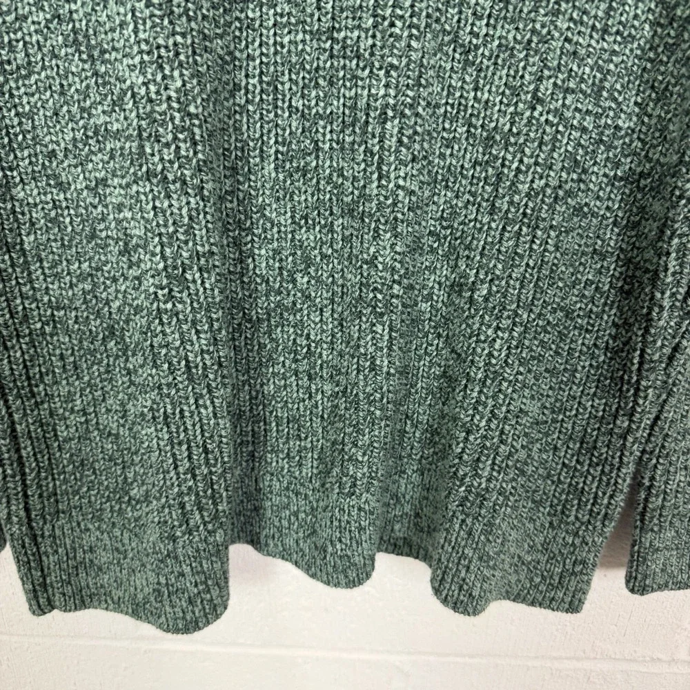 Banana Republic Mens Green Crewneck Sweater SZ XL Wool Blend Chunky Fisherman